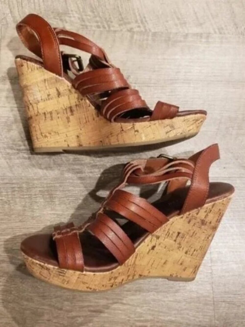 Mossimo Supply Co. Brown Strappy Wedges.